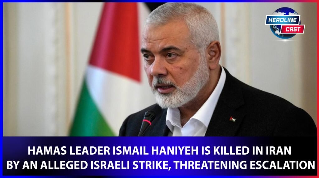 Hamas leader Ismail Haniyeh is killed in Iran by an alleged Israeli strike, threatening escalation